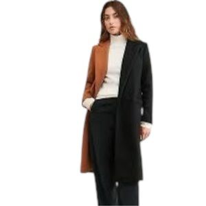 Hutch x Anthropologie Half & Half Colorblock Overcoat | XS | NWT